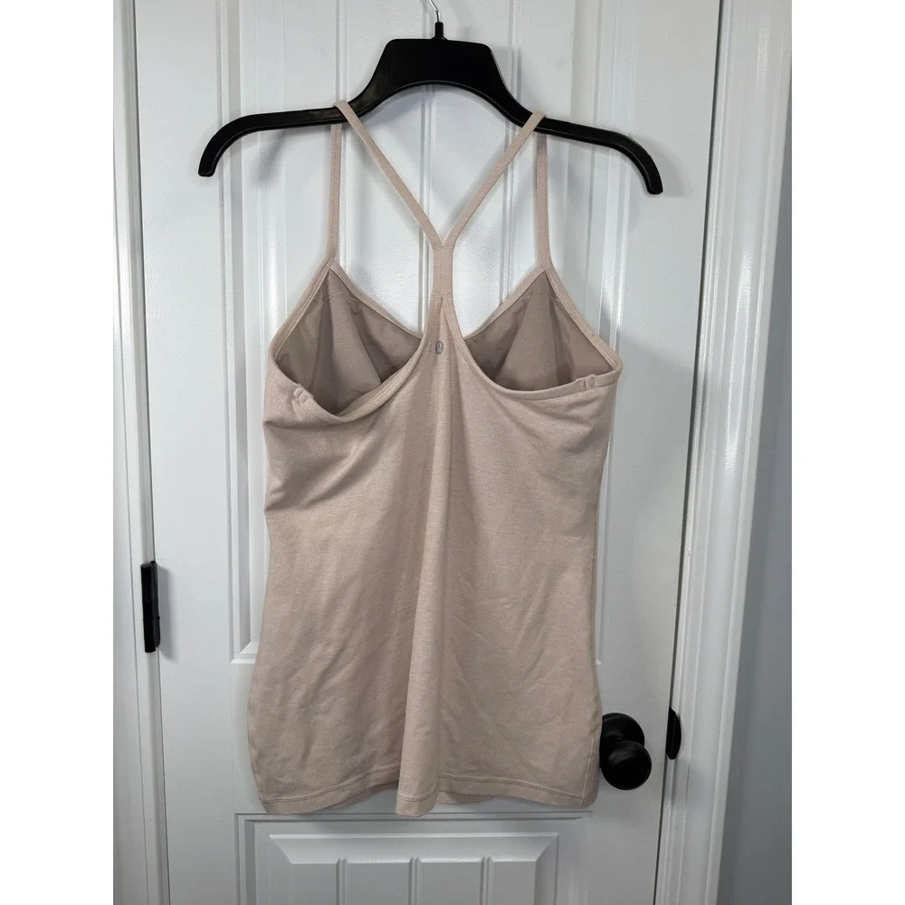 Lululemon Women Power Y Tank Size 12 Silk Rose Minimalist Yoga Athleisure
